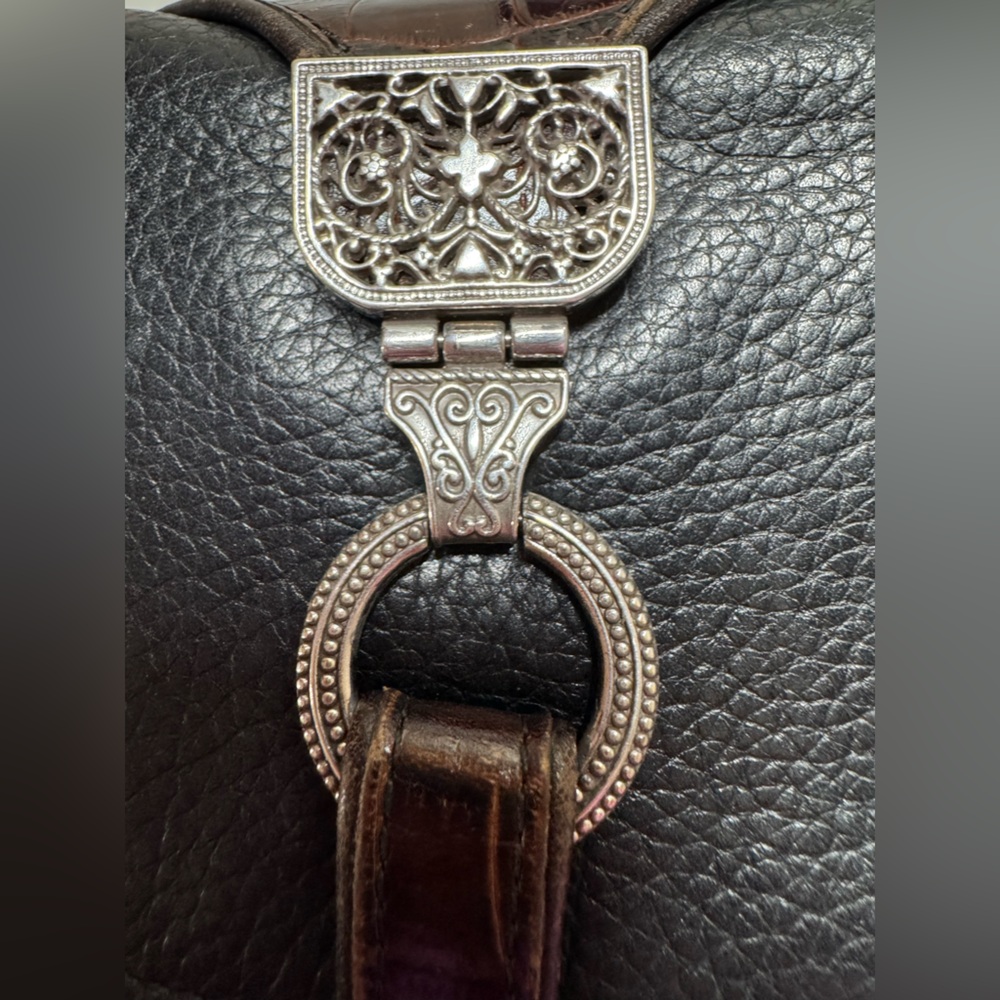 Brighton Nepal Organizer Pebble Italian Crocodile Embossed Leather Crossbody Bag - Picture 13 of 16